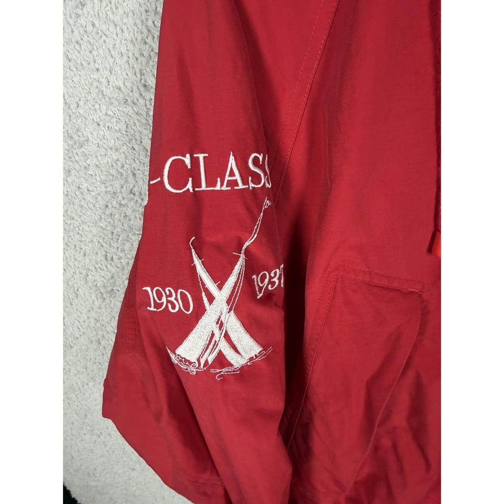 Vintage 90s Nautica Challenge J-Class Sailing Jacket Mens L Red Windbreaker - Picture 6 of 10